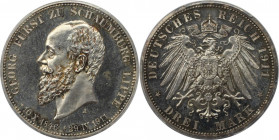 Deutsche Münzen und Medaillen ab 1871, REICHSSILBERMÜNZEN, Schaumburg-Lippe, Georg (1893-1911). 3 Mark 1911 A, auf seinen Tod. Silber. KM 55. PCGS PR-...