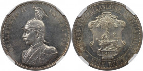 Deutsche Münzen und Medaillen ab 1871, DEUTSCHE KOLONIEN. Wilhelm II. (1888-1918). 1 Rupie 1890. Silber. Jaeger 713. NGC MS-62