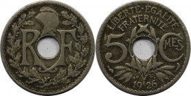 Europäische Münzen und Medaillen, Frankreich / France. 5 Centimes 1926, Kupfer-Nickel. KM 875. Sehr schön