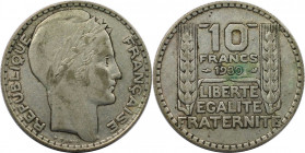 Europäische Münzen und Medaillen, Frankreich / France. 10 Francs 1930. Silber. KM 878. Sehr schön