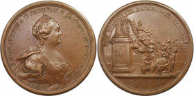 Russische Münzen und Medaillen, Katharina II. (1762-1796). Bronzemedaille 1776, von S. Judin und J.C.G Jaeger. Auf das 50jährige Jubiläum der Akademie...