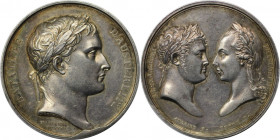 Russische Münzen und Medaillen, Alexander I. (1801-1825). Silbermedaille 1805. von B. Andrieu, auf Napoléons I. Sieg über Alexander I. von Rußland und...