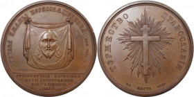 Russische Münzen und Medaillen, Nikolaus I. (1826-1855). Bronzemedaille 1839, von P. Utkin. Wiedervereinigung der orthodoxen Kirche. 111,09 g. 62 mm. ...