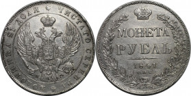 Russische Münzen und Medaillen, Nikolaus I. (1826-1855). 1 Rubel 1841 SPB NG. Silber. Bitkin 192. Vorzüglich