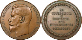 Russische Münzen und Medaillen, Nikolaus II. (1894-1918). Bronzemedaille ND (1894), unsigniert, von A. Vasyutinsky. Prämie des Finanzministeriums - ve...