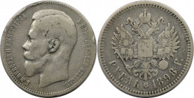 Russische Münzen und Medaillen, Nikolaus II. (1894-1918). 1 Rubel 1898. Silber. Fast Sehr schön