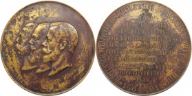 Russische Münzen und Medaillen, Nikolaus II. (1894-1918). Bronzemedaille 1914, unsigniert, von M. Skudnov. Zum 50. Jahrestag der Zemstvo-Institutionen...
