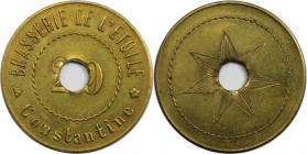Weltmünzen und Medaillen, Algerien / Algeria. Jeton ND. Vs.: BRASSERIE DE L’ETOILE // CONSTANTINE. 20, zentrales Loch. Rs.: Sechszackiger Stern, zentr...