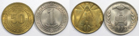 Weltmünzen und Medaillen, Algerien / Algeria, Lots und Sammlungen. 50 Centimes 1971, 1 Dinar 1972. Lot von 2 Münzen. Bild ansehen Lot