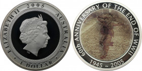 Weltmünzen und Medaillen, Australien / Australia. 60. Jahrestag des Zweiten Weltkriegs. 1 Dollar 2005. 31,14 g. 0.999 Silber. Polierte Platte