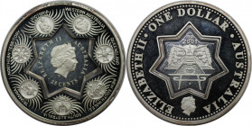 Weltmünzen und Medaillen, Australien / Australia. "Centenary of Federation". Holey Dollar & Dump. 1 Dollar 2001. Silber. Polierle Platte