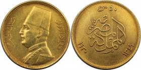 Weltmünzen und Medaillen, Ägypten / Egypt. Fuad (1922-1936). 50 Piastres 1930 (1349 AH). Gold. 4,20 g. KM 353, Fr. 33. Sehr schön-vorzüglich