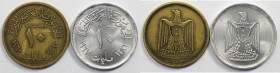 Weltmünzen und Medaillen, Ägypten / Egypt, Lots und Sammlungen. 10 Milliemes 1960, KM 395, 10 Milliemes 1967, KM 411. Lot von 2 Münzen. Bild ansehen L...