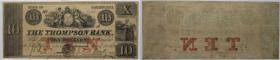Banknoten, USA / Vereinigte Staaten von Amerika, Obsolete Banknotes. Thompson, Connecticut. Thompson Bank. April 10, 1862. 10 Dollars 1862. II