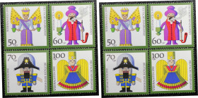 Briefmarken / Postmarken, Deutschland / Germany. BRD. Deutsche Bundespost. Weihnachten 1990. Lot von 4 Stück. L1484-1487. **