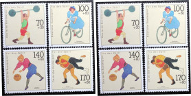 Briefmarken / Postmarken, Deutschland / Germany. BRD. Deutsche Bundespost. Für den Sport. Set 4 Stück 1991. L1499-1502. **