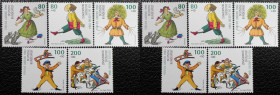 Briefmarken / Postmarken, Deutschland / Germany. BRD. Deutsche Bundespost. Für die Jugend 1994, Heinrich Hoffmann. Set 5 Stück. L1726-1730. **