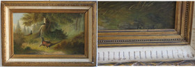Kunst und Antiquitäten / Art and antiques. Ölgemälde. Bayerische Schule. Jagdbild, Fasane. Maße Gemälde: 63 x 39 cm. Maße mit Rahmen: 82 x 56 cm. Öl a...