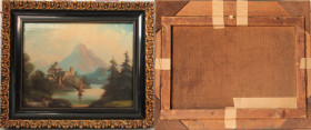 Kunst und Antiquitäten / Art and antiques. Ölgemälde "Italienische Berglandschaft".18 Jahrhundert. Maße Gemälde: 65 x 47 cm. Maße mit Rahmen: 72.5 x 6...