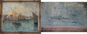 Kunst und Antiquitäten / Art and antiques. Randolf Wehn. Ölgemälde Venedig - Einfahrt von Murano, links unten signiert und bez. München. Maße Gemälde:...