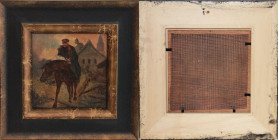 Kunst und Antiquitäten / Art and antiques. Ölgemälde. "Brief vom Haus an den Offizier". Die Zeit des Ersten Weltkriegs. Maße Gemälde: 14 x 14 cm. Maße...