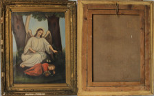 Kunst und Antiquitäten / Art and antiques. Ölgemälde "Engel mit Kind". Volkskunst. Anfang des 20. oder Ende des 19. Jahrhunderts. Maße Gemälde: 47 x 6...