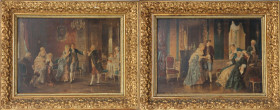 Kunst und Antiquitäten / Art and antiques. Dekorative Kunst. Ende des 19. Jahrhunderts Anfang des 20. Jahrhunderts. Schwarz-Weiß-Foto kleben auf Holz ...