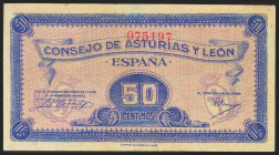 1937. 50 Céntimos. Asturias y León. Sin serie. (Edifil 2021: 396). EBC.