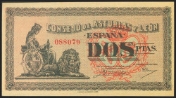 2 Pesetas. 1937. Asturias y León. Sin serie. (Edifil 2021: 398). SC-.