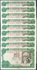 Conjunto de 9 billetes de 1000 Pesetas emitidos el 17 de Noviembre de 1971 con la serie 9C, todos correlativos (Edifil 2021: 474d), conservando todo s...