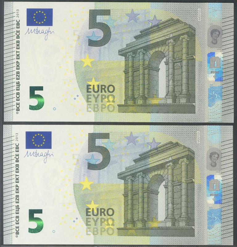 5 Euros. 2 de Mayo de 2013. Pareja correlativa (cabe recordar que el último dígi...