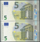 5 Euros. 2 de Mayo de 2013. Pareja correlativa (cabe recordar que el último dígito de la numeración de todos los billetes denominados en euros es para...