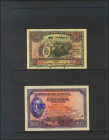 Interesante conjunto de 5 billetes del Banco de España en calidades diversas. A EXAMINAR.