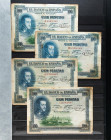 Muy curioso conjunto de 305 billetes españoles emitidos durante el Reinado de Alfonso XIII y la II República en fechas comprendidas entre 1925 y 1937,...