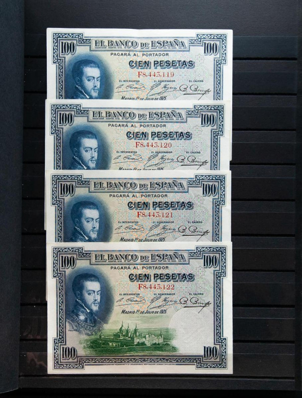 Precioso conjunto de 326 billetes del Banco de España de diversas épocas y en di...