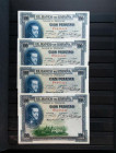 Precioso conjunto de 326 billetes del Banco de España de diversas épocas y en diversas calidades y cantidades, muchos ejemplares en muy buen estado de...