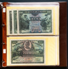 Precioso conjunto de billetes del Banco de España, consistente en un bonito de resto de colección, al que se le añade un conjunto de billetes de la Gu...