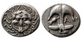 THRACE, Apollonia Pontika. Mid-late 4th century BC. AR Drachm