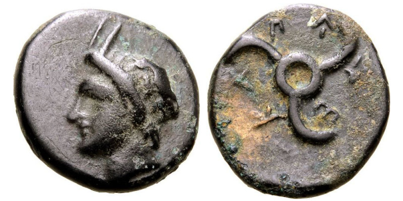 DYNASTS of LYCIA, Perikles. Circa 380-360 BC. Æ (2.02 gm; 13 mm). Horned head of...