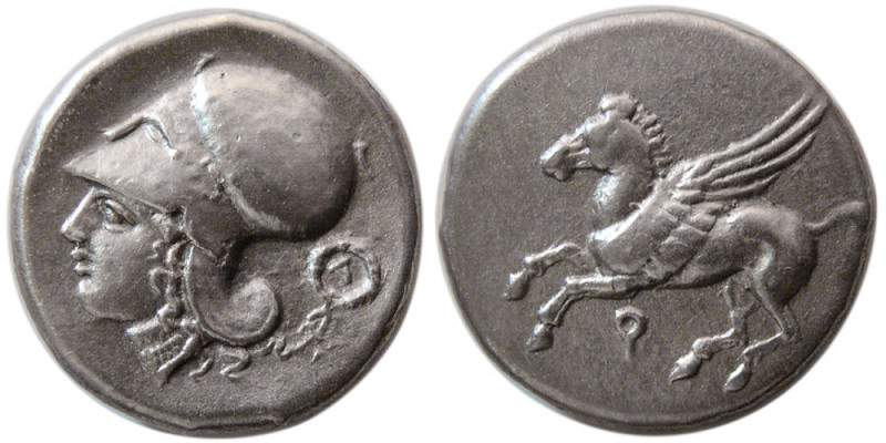 CORINTHIA, Corinth. ca. 375-300 BC. AR Stater (8.78 gm; 20 mm). Koppa below, Peg...