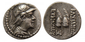 BACTRIAN KINGDOM. Eukratides I. 171-145 BC. AR Obol.