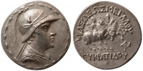 KINGS of BAKTRIA, Eukratides I. 171-145 BC. AR Tetradrachm