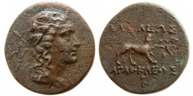 BAKTRIAN KINGDOM. Agathokles. Ca 185-170 BC. Æ Double Unit