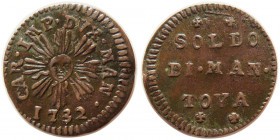 ITALIAN STATES, Mantova. Carlo VI D’Asburgo CU Soldo