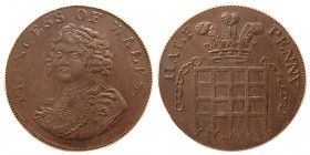GREAT BRITAIN. "Princess of Wales": 1795. 1/2 Penny Token