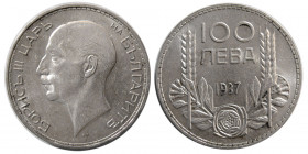 BULGARIA, Boris III. 1937. 100 Leva.