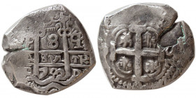 BOLIVIA, Ferdinand VI. 1752. Cob 8 Reales. Potosi, Two Dates.
