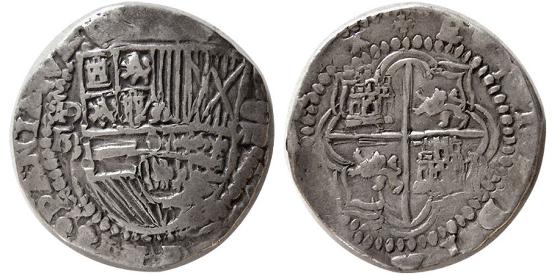 BOLIVIA, Philip II. 1556-1598. P-B Cob 8 Reales (30.86 gm; 40 mm). Potosi mint. ...