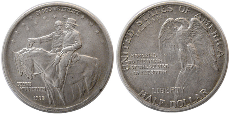 UNITED STATES. 1925. Liberty Half Dollar. Stone Mountain. Small ding on the obve...