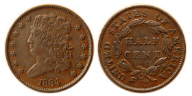UNITED STATES. 1834. Classic Head. Half Cent.